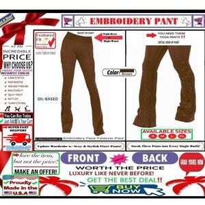 🛑 BULLY Fold Over FLORAL ➕🆒 LEGGING PANT High Waist Embroidery 💸BUY NOW‼️🟢